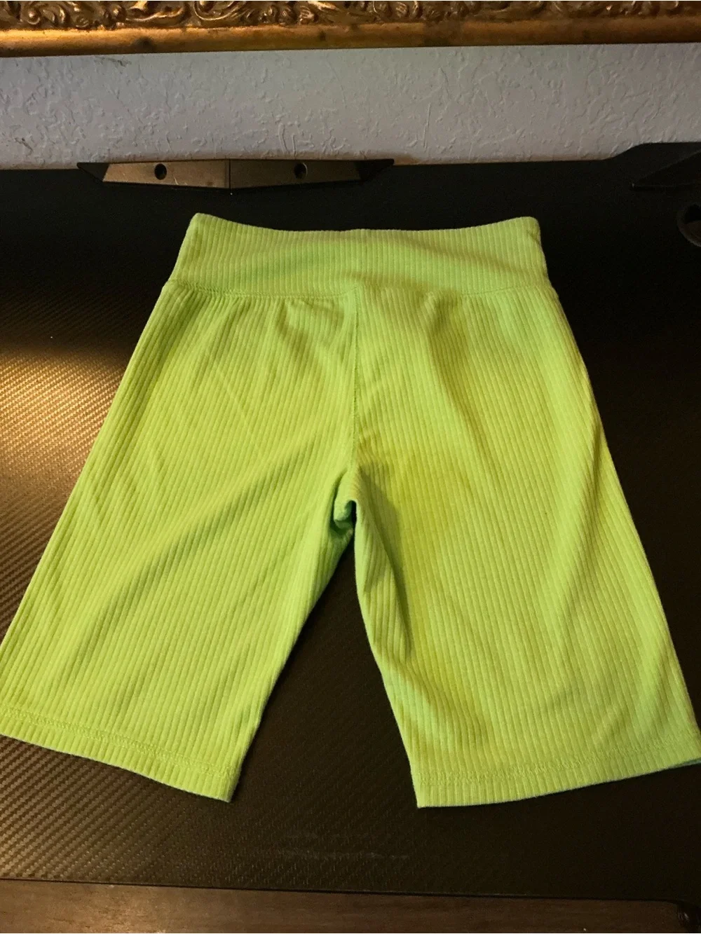 GAP Lime Ribbed Bike Shorts - Bright Green